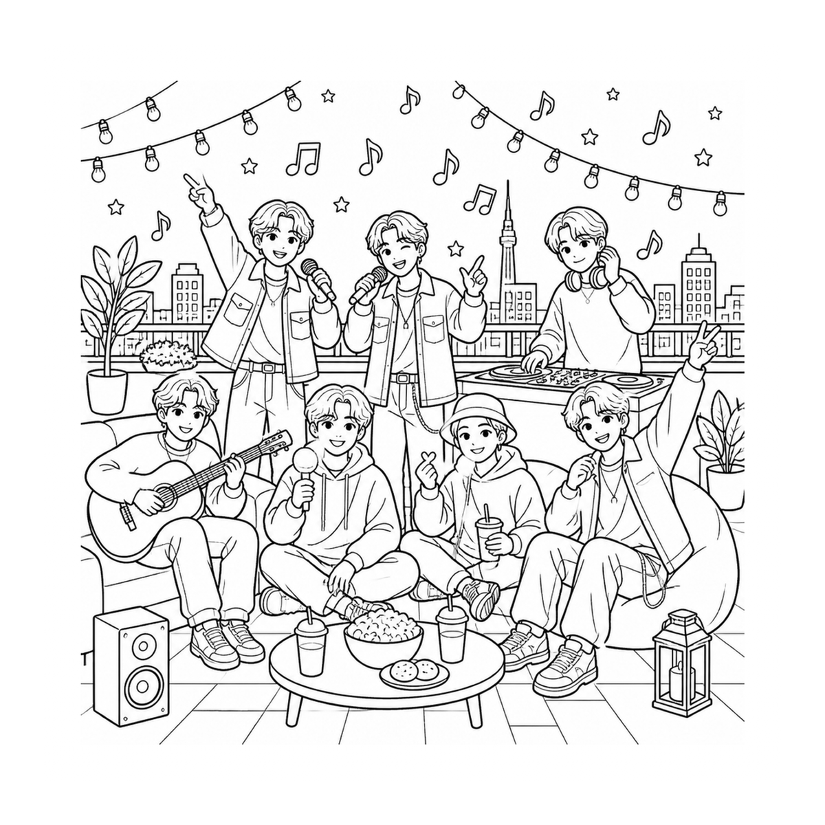 K-Pop Adventures Printable Coloring Book for Teens – PDF Download