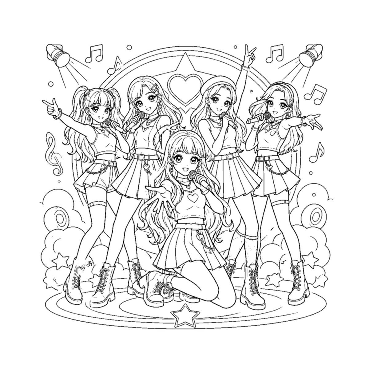 K-Pop Adventures Printable Coloring Book for Teens – PDF Download