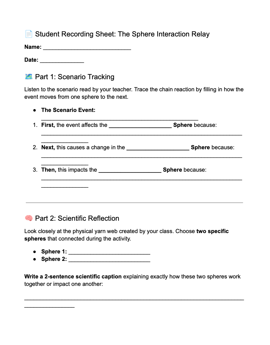 Earth Systems Lesson Plan