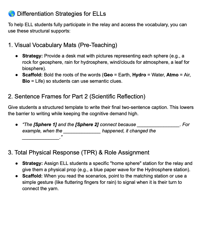 Earth Systems Lesson Plan