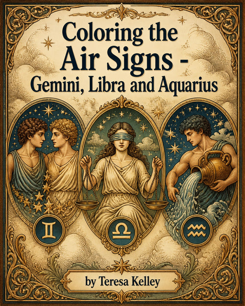Coloring the Air Signs: Gemini, Libra & Aquarius Mandala Art Book