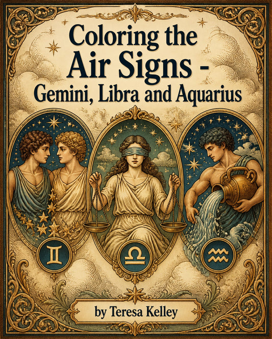 Coloring the Air Signs: Gemini, Libra & Aquarius Mandala Art Book