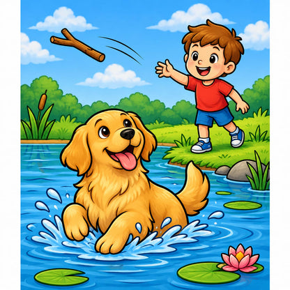 Non-Stop Golden Retriever Coloring Book