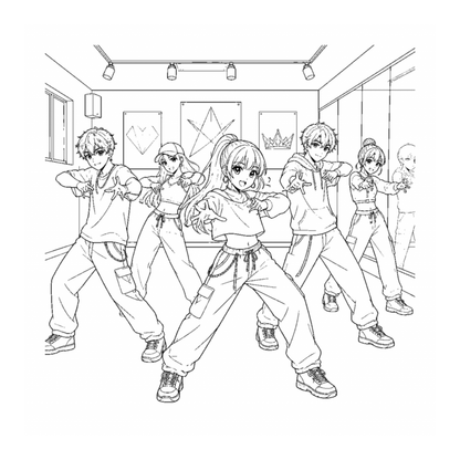 K-Pop Adventures Printable Coloring Book for Teens – PDF Download