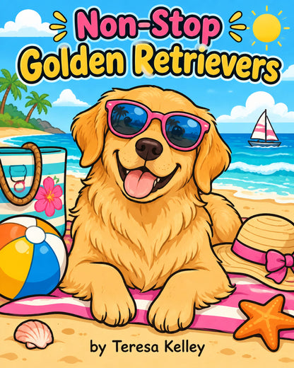 Non-Stop Golden Retriever Coloring Book