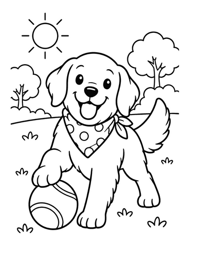 Non-Stop Golden Retriever Coloring Book