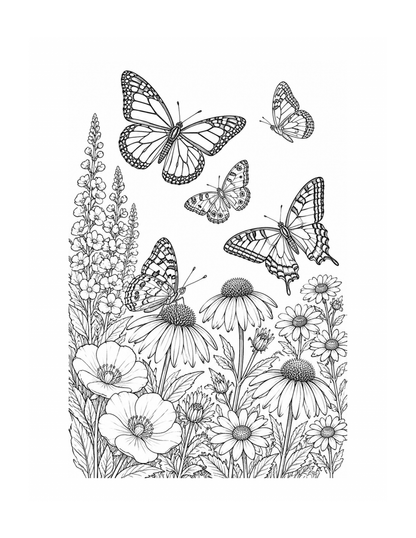 Serene Gardens: Botanical Coloring Book for Adults & Teens Featuring Beautiful Plants & Flowers