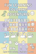 Colorful children's coloring book cover with alphabet letters and numbers