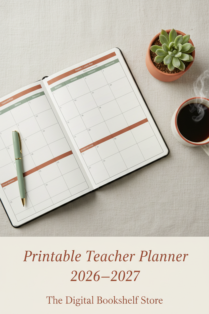 Printable Teacher Planner 2026-2027 - The Digital Bookshelf Store